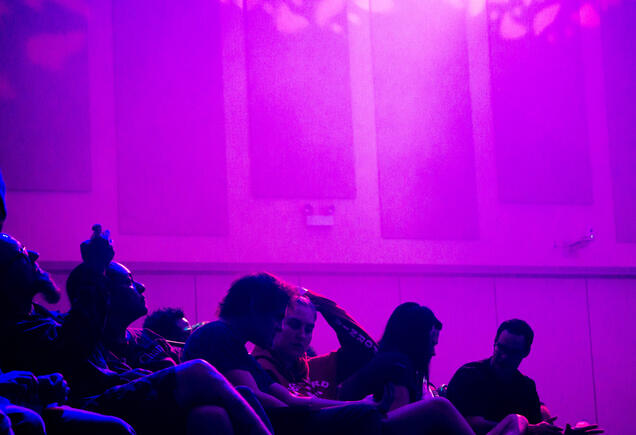 An atmospheric shot of a crowd.